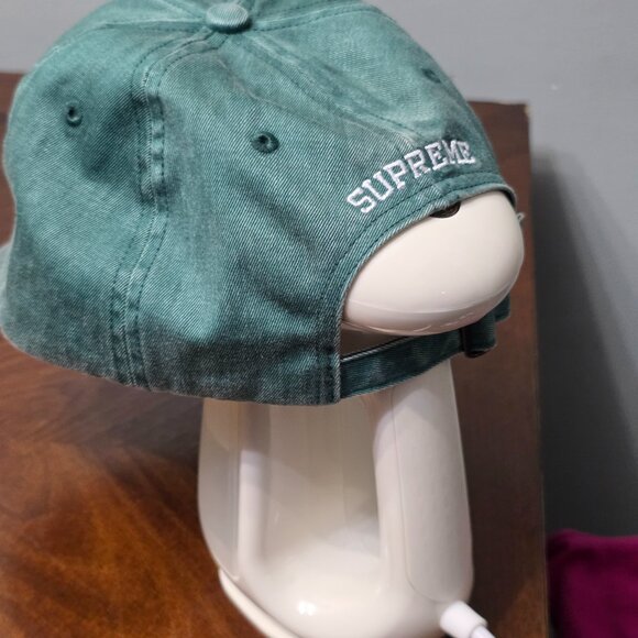 Supreme Cordura Denim S Logo 6-Panel Hat Green SS26 Strap back Cap Skate - Picture 3 of 3